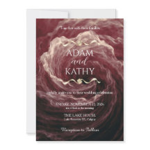 Romantic Red Rose Burgundy Wedding Invitation