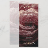 Romantic Red Rose Burgundy Wedding Menu メニュー (正面/裏面)