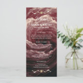 Romantic Red Rose Burgundy Wedding Menu メニュー (スタンド正面)