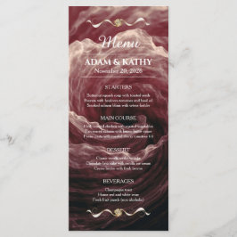 Romantic Red Rose Burgundy Wedding Menu メニュー