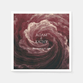 Romantic Red Rose Burgundy Wedding Napkins スタンダードカクテルナプキン