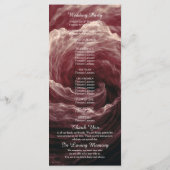 Romantic Red Rose Burgundy Wedding Program プログラム (裏面)