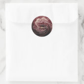 Romantic Red Rose Burgundy Wedding Sticker ラウンドシール (バッグ)