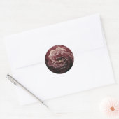 Romantic Red Rose Burgundy Wedding Sticker ラウンドシール (封筒)