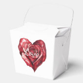 Romantic Red Rose Floral Heart Wedding フェイバーボックス (正面)