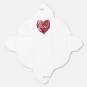 Romantic Red Rose Floral Heart Wedding フェイバーボックス (見開き)