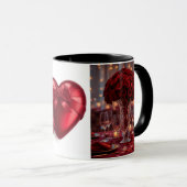 Romantic Red Rose love Valentine Hot Drink Coffee マグカップ (正面右)