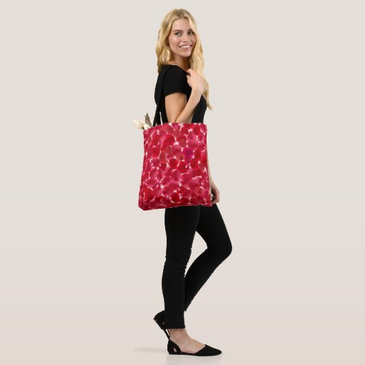 Romantic Red Rose Pattern Valentine's Day Tote Bag トートバッグ (モデル)