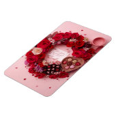 Romantic Red Rose Personalized Valentine Heart マグネット (左側)
