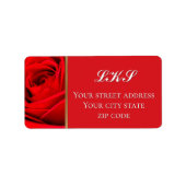 Romantic Red Rose Return Address Label ラベル (正面)