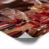 Romantic Red Rose Valentine Couple Wall Art Poster ポスター (角)