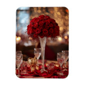 Romantic Red Rose Valentine Decorative Photo マグネット (縦)