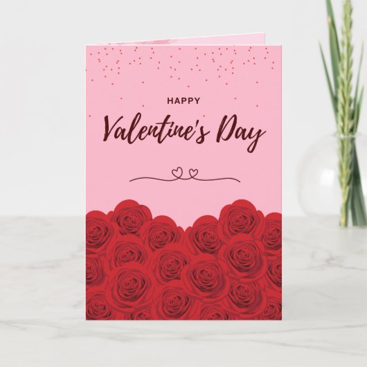 Romantic Red Rose Valentine’s Day Card Love & Rose シーズンカード (正面)