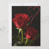 Romantic Red Roses Abstract Heart Love Wedding Inv 招待状 (裏面)