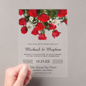 Romantic Red Roses Bouquet Wedding Invitation アクリル招待状 (インサイチュ (ポータブル))