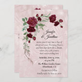 Romantic Red Roses Customizable Wedding Invitation (正面/裏面)