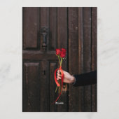 Romantic Red Roses Elegant Wedding Invitation 招待状 (裏面)