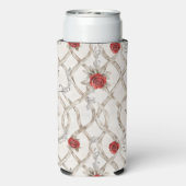 Romantic Red Roses Floral スリム缶クーラー (Seltzer裏面)