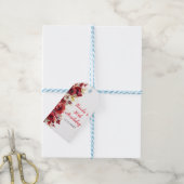 Romantic Red Roses Floral Birthday Party ギフトタグ (より糸付き)