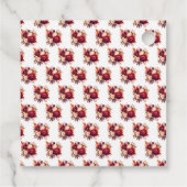 Romantic Red Roses Floral Birthday Party フェイバータグ (裏面)