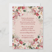 Romantic Red-White Roses Custom wedding invitation (裏面)