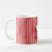 Romantic Red White Stripes Mon Cheri Love コーヒーマグカップ (左)
