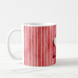 Romantic Red White Stripes Mon Cheri Love コーヒーマグカップ