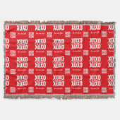 Romantic Red XOXO Love Never Fails Valentines スローブランケット (正面)