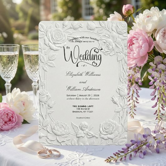 Romantic Regency Era Cupid Violinist Wedding 招待状