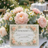 Romantic Regency Garden Peach Rose 出欠カード