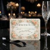 Romantic Regency Garden Peach Rose 出欠カード