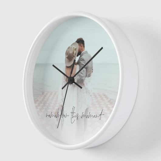 Romantic Remember This Moment写真Newlywed 壁時計 (傾斜)