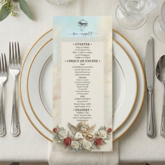 Romantic Rococo Cherub Violin Vintage メニュー