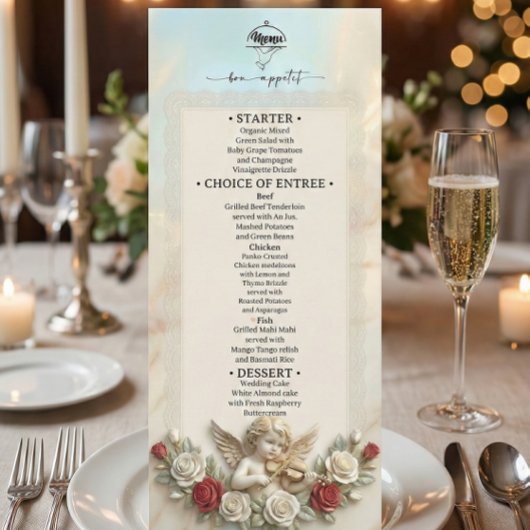 Romantic Rococo Cherub Violin Vintage メニュー