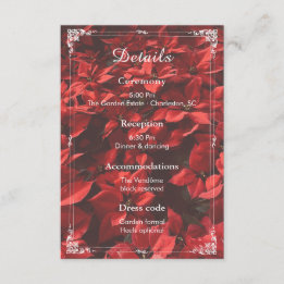 Romantic Rose|結婚式の詳細を記すフラワー付属カード(編集可) エンクロージャーカード