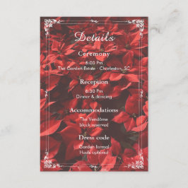 Romantic Rose|結婚式の詳細を記すフラワー付属カード(編集可) エンクロージャーカード