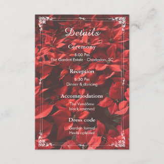 Romantic Rose|結婚式の詳細を記すフラワー付属カード(編集可) エンクロージャーカード