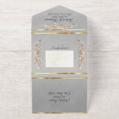 Romantic Rose Arc Borders & Calligraphy - Grey オールインワン招待状 (外側)