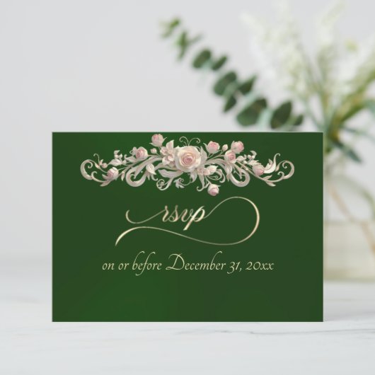 Romantic Rose Arc - Emerald RSVP Card (スタンド正面)