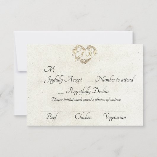 Romantic Rose Arc - Emerald RSVP Card (裏面)