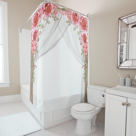 Romantic Rose Arch Floral Shower Curtain シャワーカーテン (インサイチュ)