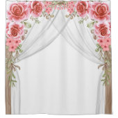 Romantic Rose Arch Floral Shower Curtain シャワーカーテン (正面)