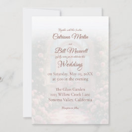 Romantic Rose Arch Pink Door Wedding Invitation 招待状