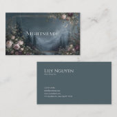 Romantic Rose Floral and Starry Night Mountain 名刺 (正面/裏面)