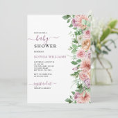 Romantic Rose Flowers  Baby Shower Invitation 招待状 (スタンド正面)