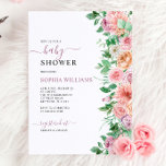 Romantic Rose Flowers  Baby Shower Invitation 招待状<br><div class="desc">This high-quality design is easy to customize to match your colors,  styles and theme. For further customization,  please click the "Edit using Design Tool" link and use our design tool to modify this template. If you need help or matching items,  please contact me.</div>
