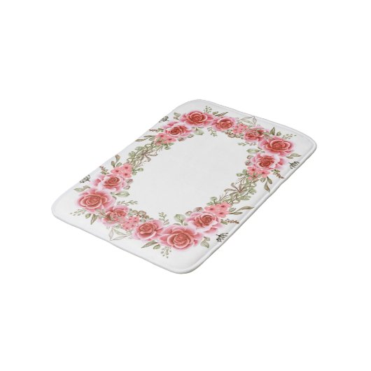 Romantic Rose Frame Memory Foam Bath Mat バスマット (アングル)