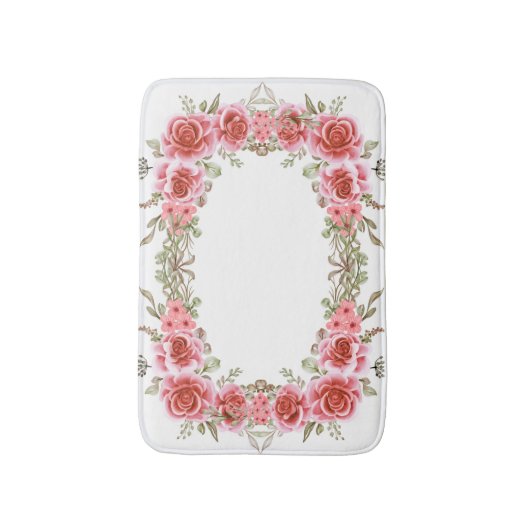 Romantic Rose Frame Memory Foam Bath Mat バスマット (正面縦)