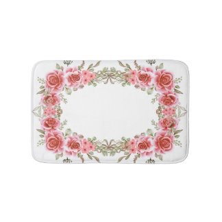 Romantic Rose Frame Memory Foam Bath Mat バスマット