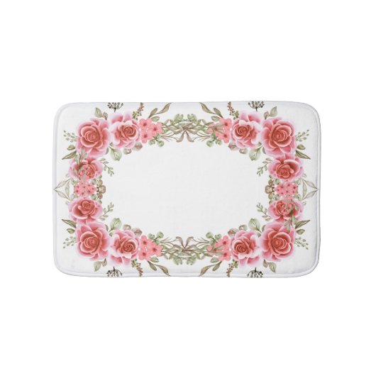 Romantic Rose Frame Memory Foam Bath Mat バスマット (正面)